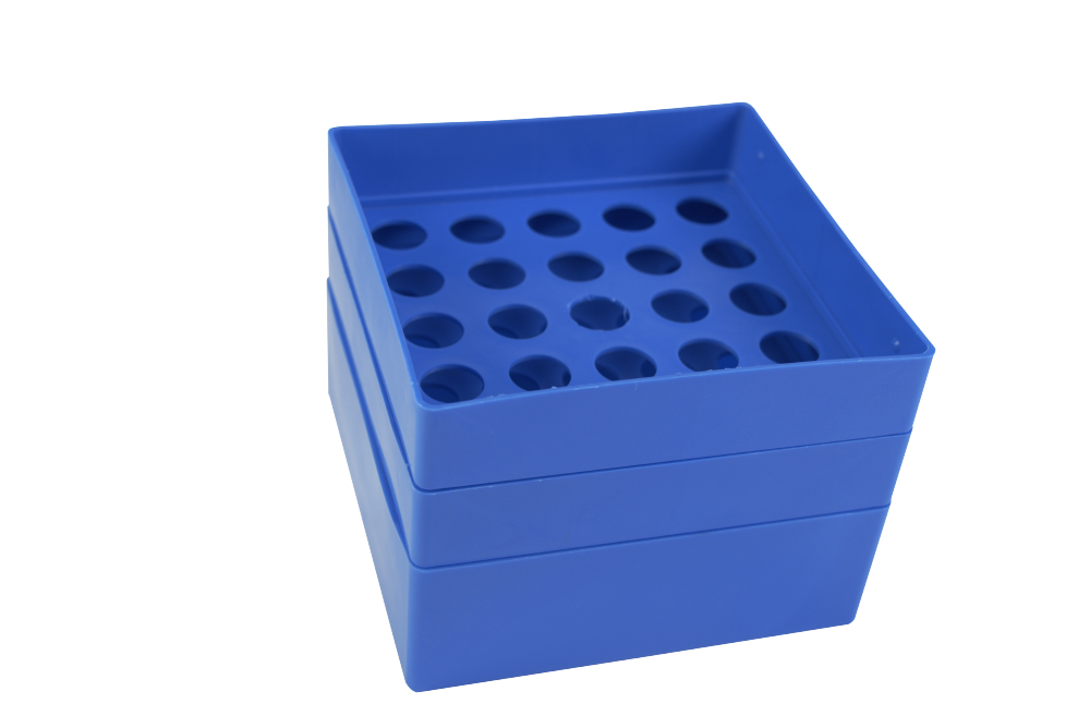 Aufbewahrungsbox für 15 ml-Röhrchen, 5 x 5 Plätze, blau - Art. Nr. 21921