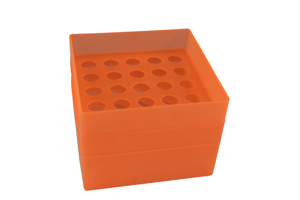 Aufbewahrungsbox für 15 ml-Röhrchen, 5 x 5 Plätze, orange - Art. Nr. 21922