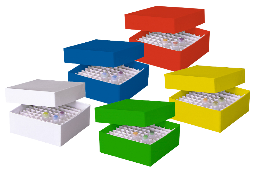 Kryo-Aufbewahrungsbox economy, gelb, 133x133x50 mm - Art. Nr. 22677