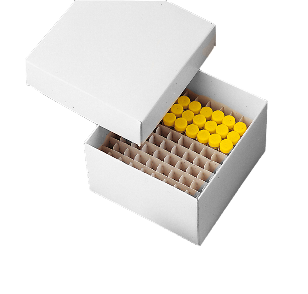 Kryobox beschichtet aus Karton, weiss, 136x136x100 mm - Art. Nr. 22902