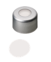 neochrom® Alu-Bördelverschluss ND8 farblos mit Loch, PTFE virginal, 53° shore D - Art. Nr. 70615