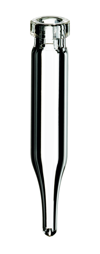 neochrom® Rollrand-Mikroflaschen 0,6 ml Klarglas, konisch, 40 x 7 mm, 100 St./P - Art. Nr. 70607