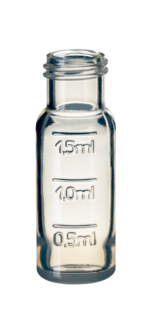 neochrom® Kurzgewindeflaschen ND9 1,5 ml, PP klar, Füllmark., Innen leicht konka - Art. Nr. 70687