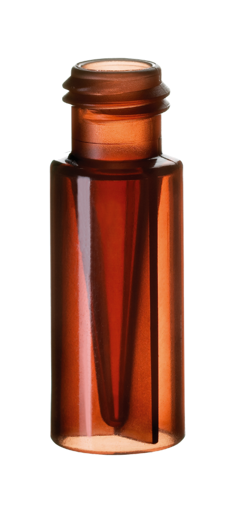 neochrom® Kurzgewindeflaschen ND9 , PP braun, 0,3 ml, 32 x 11,6 mm, 100 St./Pac - Art. Nr. 70685