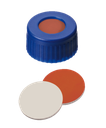 neochrom® Schraubkappe Kurzgewinde ND9, PP blau mit Loch, Red Rubber/PTFE rot A - Art. Nr. 70693
