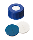 neochrom® Schraubkappe Kurzgewinde ND9, PP blau mit Loch, Silikon weiss/PTFE bla - Art. Nr. 70699