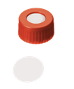 neochrom® Schraubkappe Kurzgewinde ND9, PP rot mit Loch, PTFE virginal, 100 St - Art. Nr. 70708