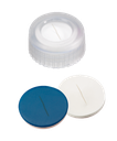 neochrom® Schraubkappe Kurzgewinde ND9, PP weiss mit Loch, Silikon weiss/PTFE bla - Art. Nr. 70698