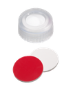 neochrom® Schraubkappe ND9 Kurzgewinde, PP weiss mit Loch, Silikon weiss/PTFE rot - Art. Nr. 70694