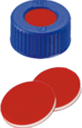 neochrom® Schraubkappe ND9 m. Loch, blau, Septum PTFE rot/Silikon weiss/PTFE rot - Art. Nr. EC1304