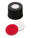 neochrom® 10mm Verschluss: PP Schraubkappe, schwarz, mit Loch, Silicon weiss/PTF - Art. Nr. 70729