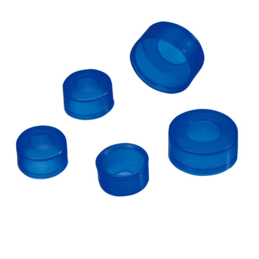 neochrom® PE Push-On Kappe blau, ND11 mit verdünnter Durchstichstelle, 100 St./ - Art. Nr. 70652