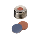 neochrom® Schraubkappe magnetisch ND18 silber, 8mm Loch, Butyl rot/PTFE grau ( - Art. Nr. 70849