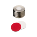 neochrom® Schraubkappe magnetisch ND18 silber, 8mm Loch, Silikon weiss/PTFE rot - Art. Nr. 70847