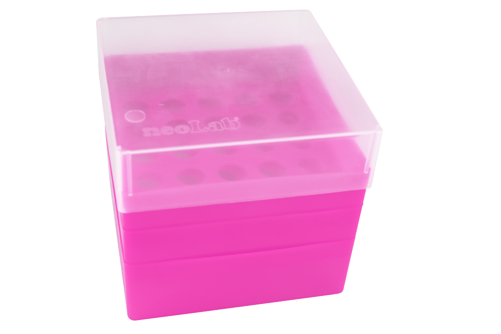 Aufbewahrungsbox für 15 ml-Röhrchen, 5 x 5 Plätze, pink - Art. Nr. 21919