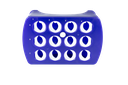 Moonlab® Rack f. Zentrifugenröhrchen, 15/50 ml 12 Plätze (4x3), blau, PP, 1 Stk - Art. Nr. 40004