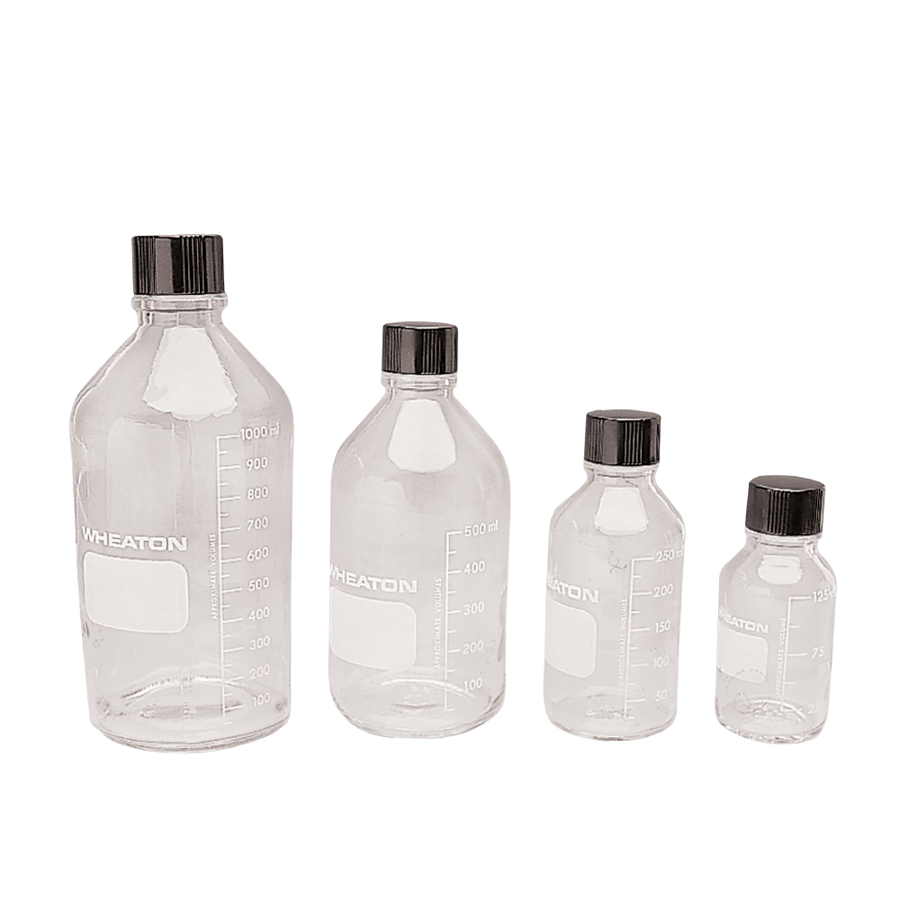 Wheaton-Media/Labor-Flaschen mit Verschluss 1000 ml 6 Stk. - Art. Nr. 90195