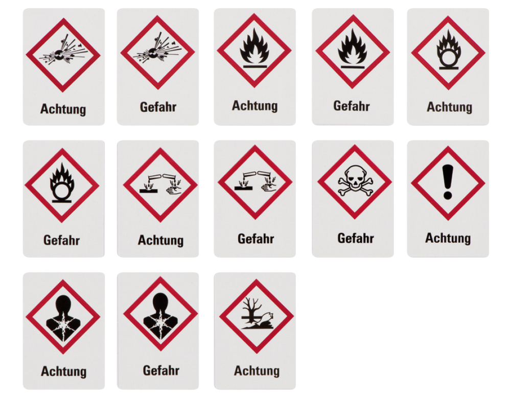 Gefahrensymbole GHS01 Explosiv+Gefahr, Papier 26 x 37 mm, 1000 St./Rolle - Art. Nr. 71951