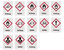 Gefahrensymbole GHS03 Brandfördernd+Gefahr, Papier 26 x 37 mm, 1000 St./Rolle - Art. Nr. 71955