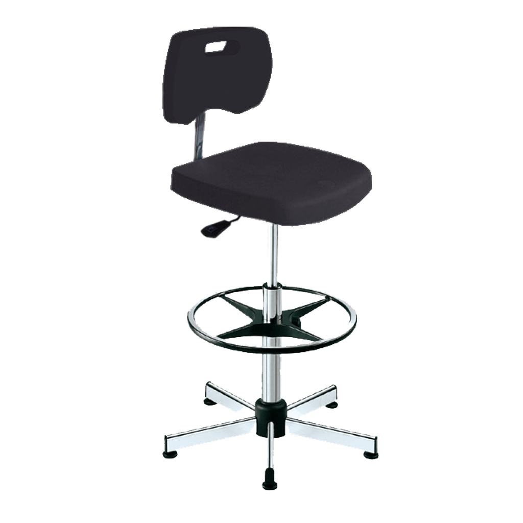 Laborstuhl, Komfort-Sitzschale, Fussring, höhenverstellbar 545-790 mm - Art. Nr. 11147