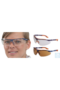 Schutzbrille i-vo blau-orange Scheibe farblos HC/A