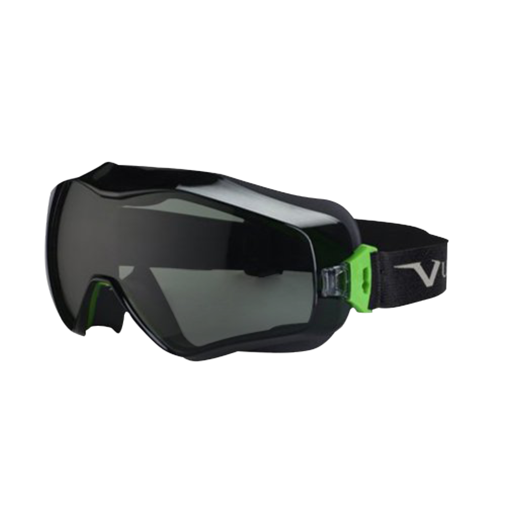 UV Vollsichtbrille grüne Scheiben  PC