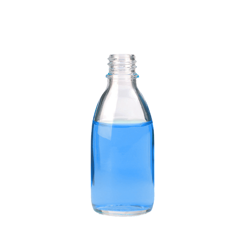 Enghals-Schraubflasche 50 ml, Klarglas, DIN 18, ohne Schraubverschluss - Art. Nr. 21451