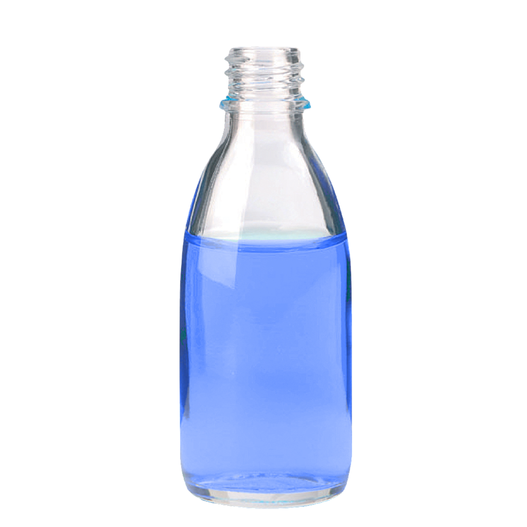 Enghals-Schraubflasche 250 ml, Klarglas, DIN 22, ohne Schraubverschluss - Art. Nr. 21453