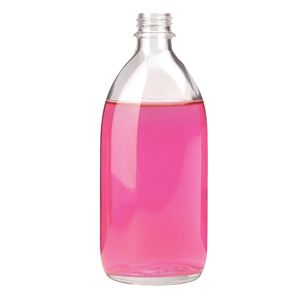 Enghals-Schraubflasche 500 ml, Klarglas, DIN 25, ohne Schraubverschluss - Art. Nr. 21454