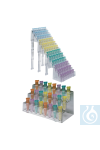 Reaktionsgefäss-Stufengestell Set 4 Racks + 12 Stützklammern - Art. Nr. 21833