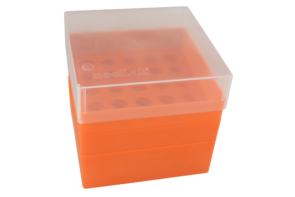 Aufbewahrungsbox für 15 ml-Röhrchen, 5 x 5 Plätze, orange - Art. Nr. 21922