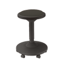Hocker schwarz mit schwarzem Sitzpolster, 6 Rollen - Art. Nr. 22053