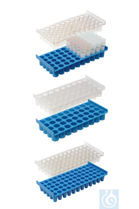 LaboBox-System: Gestell für Fläschchen bis 12,5 mm, 5 x 10 Plätze, blau - Art. Nr. 22333
