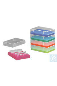 Aufbewahrungsrack  Deckel  PCR-Tubes 96 Plätze gel