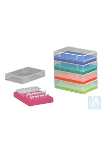 Aufbewahrungsrack m. Deckel f. PCR-Tubes, 96 Plätze, orange - Art. Nr. 22602