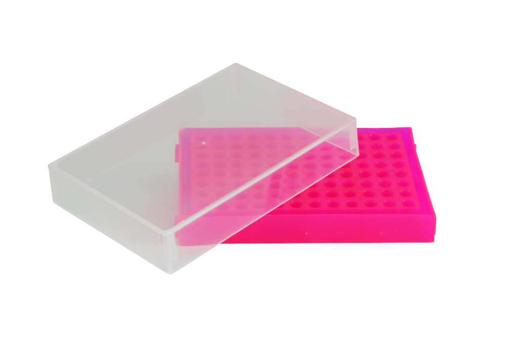 Aufbewahrungsrack m. Deckel f. PCR-Tubes, 96 Plätze, pink - Art. Nr. 22603