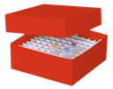 Kryo-Aufbewahrungsbox economy, rot, 133x133x50 mm - Art. Nr. 22673