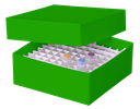 [22674] Kryo-Aufbewahrungsbox economy, grün, 133x133x50 mm - Art. Nr. 22674