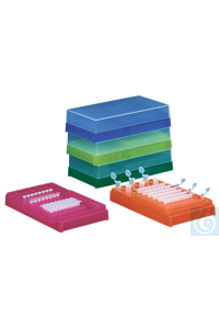 Combi-Rack für PCR-Tubes u. Reaktionsgef., mit Deckel, pink - Art. Nr. 22763