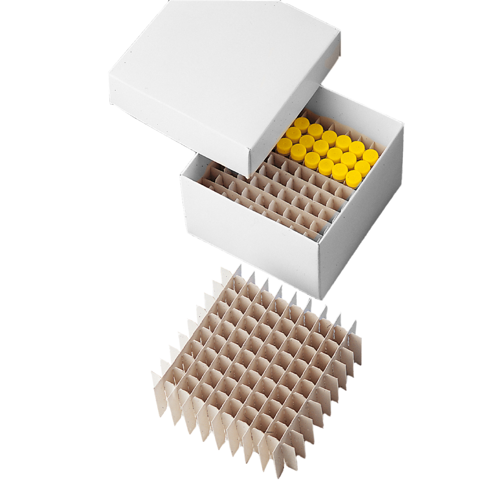 Kryobox beschichtet aus Karton, weiss, 136x136x35 mm - Art. Nr. 22891