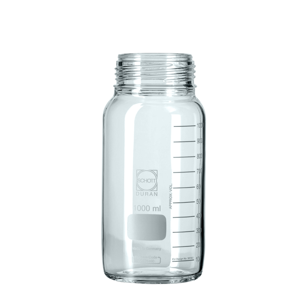 DURAN® GLS 80 Weithalsflasche, klar, 500 ml, ohne Kappe und Ring - Art. Nr. 23053