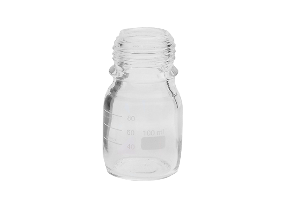 Laborflaschen ohne Kappe 100 ml ISO 4796 Boro-Glas 3.3 GL 45, VE 10 Stüc - Art. Nr. 23060