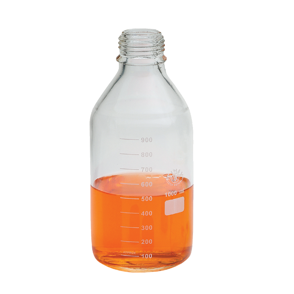 Laborflaschen ohne Kappe 1000 ml ISO 4796 Boro-Glas 3.3 GL 45, VE 10 Stü - Art. Nr. 23063