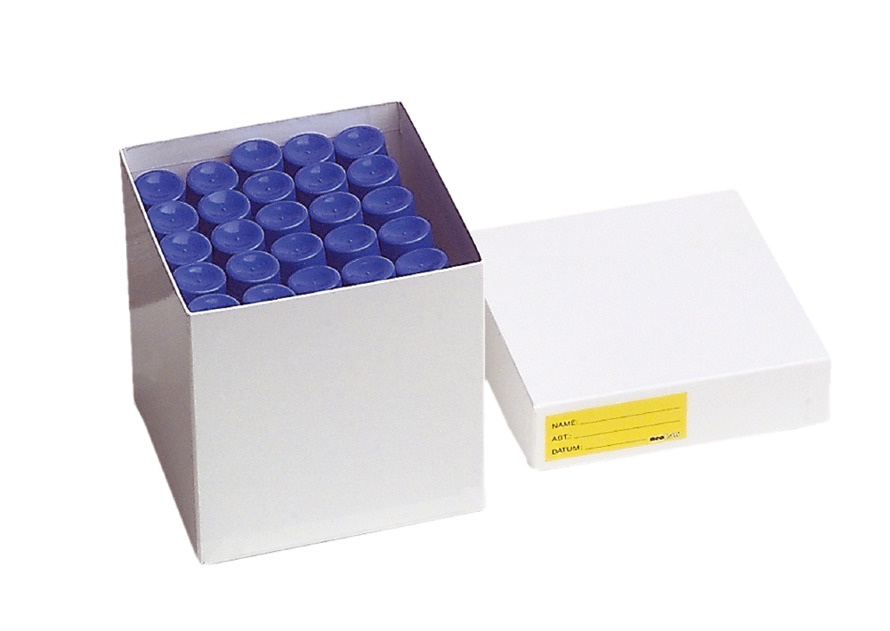 Kryobox für Zellkulturrörchen beschichtet aus Karton, weiss, 155x155x130 m - Art. Nr. 27095