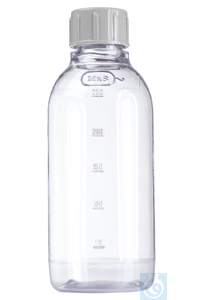 Polycarbonat-Flaschen 250 ml autoklavierbar, VE 24 Stück - Art. Nr. 29328