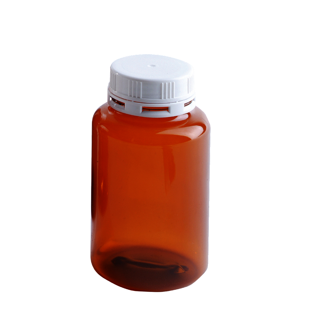 Weithalsflasche (PETG) braun, Gew. S 43, 250 ml, 10 Stck./Pack - Art. Nr. 32130