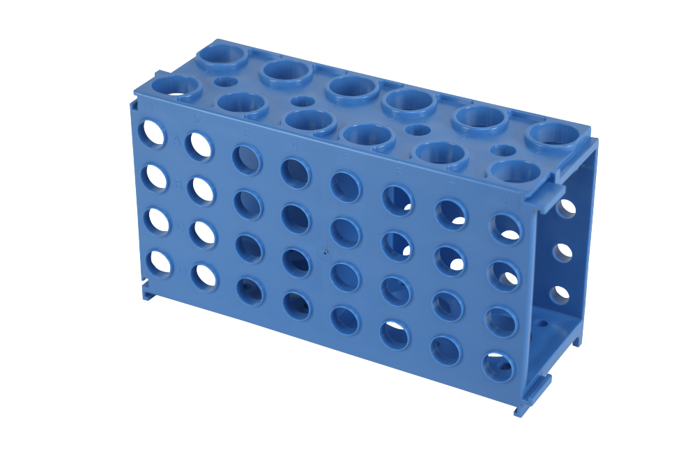 Moonlab® Multi-Rack f. Reaktionsgefässe, 176x90x66 mm, blau, PP, autoklavierbar, - Art. Nr. 40034