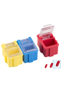 Mikro Magnetrührstäbchen Set farbig rot/blau/gelb 