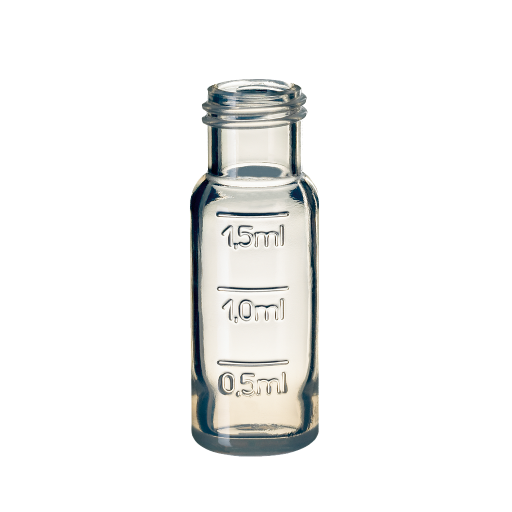 neochrom® Kurzgewindeflaschen ND9 1,5 ml, PP klar, Füllmark., Innen leicht konka - Art. Nr. 70687