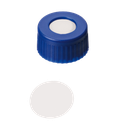 neochrom® Schraubkappe Kurzgewinde ND9, PP blau mit Loch, PTFE virginal, 100 S - Art. Nr. 70707